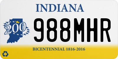 IN license plate 988MHR