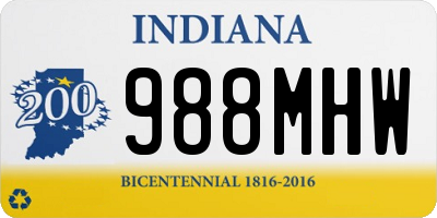 IN license plate 988MHW