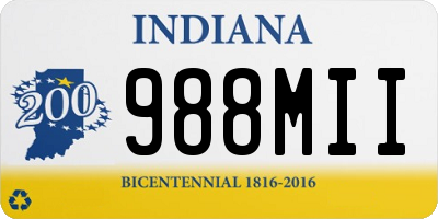 IN license plate 988MII