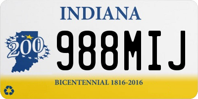 IN license plate 988MIJ