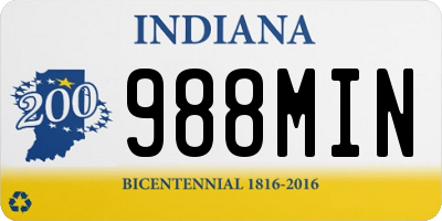 IN license plate 988MIN