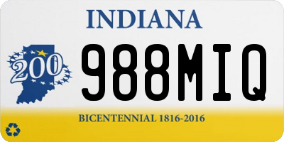 IN license plate 988MIQ