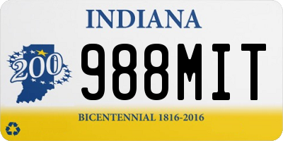 IN license plate 988MIT