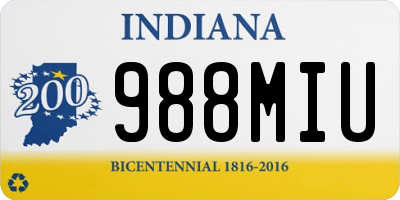 IN license plate 988MIU