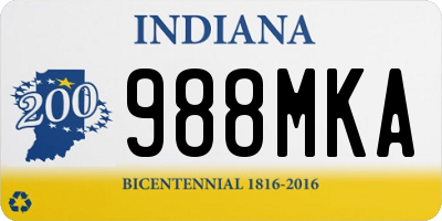 IN license plate 988MKA