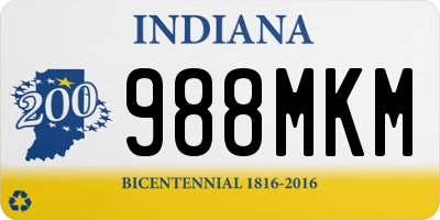 IN license plate 988MKM