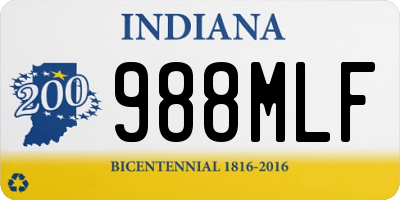 IN license plate 988MLF