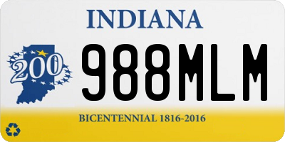 IN license plate 988MLM