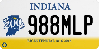 IN license plate 988MLP