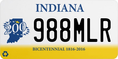 IN license plate 988MLR