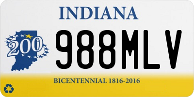 IN license plate 988MLV