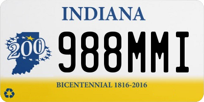 IN license plate 988MMI