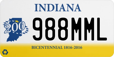 IN license plate 988MML