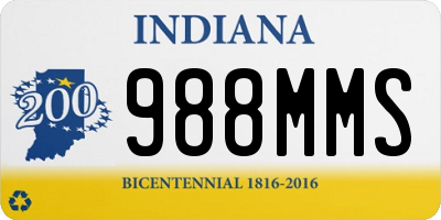 IN license plate 988MMS