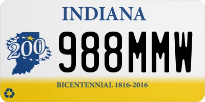 IN license plate 988MMW