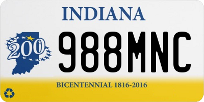 IN license plate 988MNC