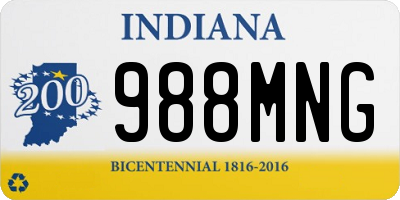 IN license plate 988MNG