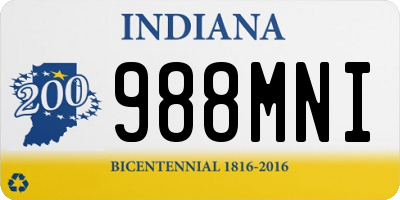 IN license plate 988MNI