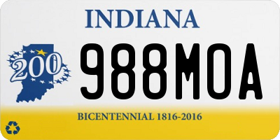 IN license plate 988MOA