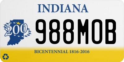 IN license plate 988MOB