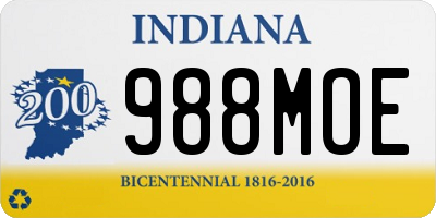 IN license plate 988MOE