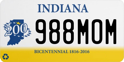 IN license plate 988MOM