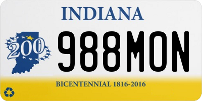 IN license plate 988MON