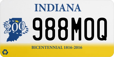 IN license plate 988MOQ