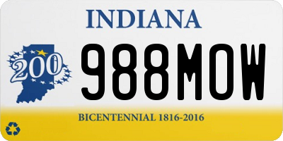 IN license plate 988MOW