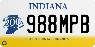 IN license plate 988MPB
