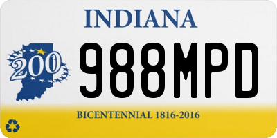 IN license plate 988MPD