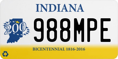 IN license plate 988MPE