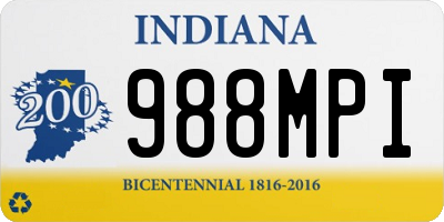 IN license plate 988MPI