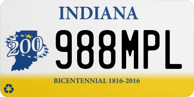 IN license plate 988MPL