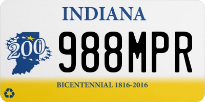 IN license plate 988MPR