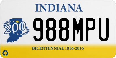 IN license plate 988MPU