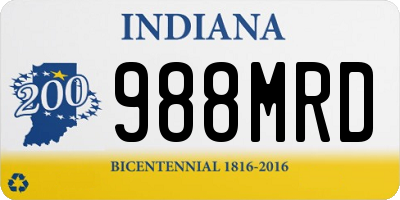 IN license plate 988MRD