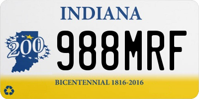 IN license plate 988MRF