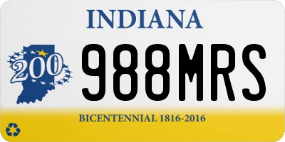 IN license plate 988MRS