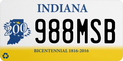 IN license plate 988MSB