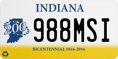 IN license plate 988MSI