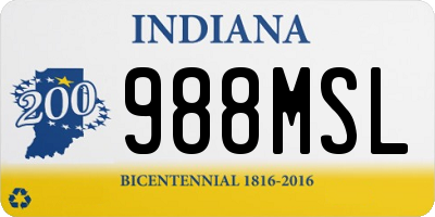 IN license plate 988MSL