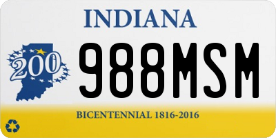 IN license plate 988MSM