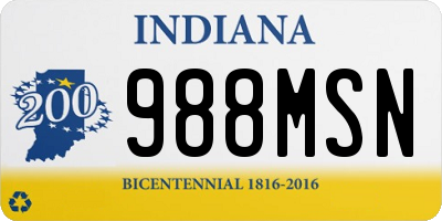 IN license plate 988MSN