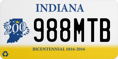 IN license plate 988MTB