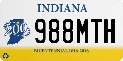 IN license plate 988MTH