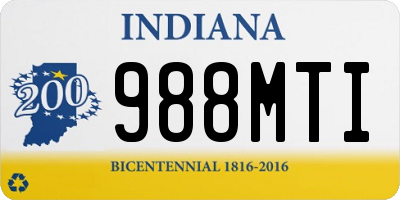 IN license plate 988MTI