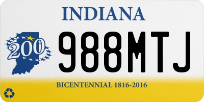 IN license plate 988MTJ