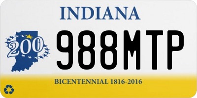 IN license plate 988MTP