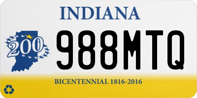 IN license plate 988MTQ